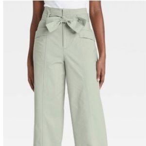 High-Rise Wide-Leg Paperbag Pants